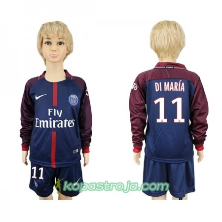 Billiga Fotbollströjor Paris SG Di Maria 11 Barn Hemma tröja 2017/18 Långärmad